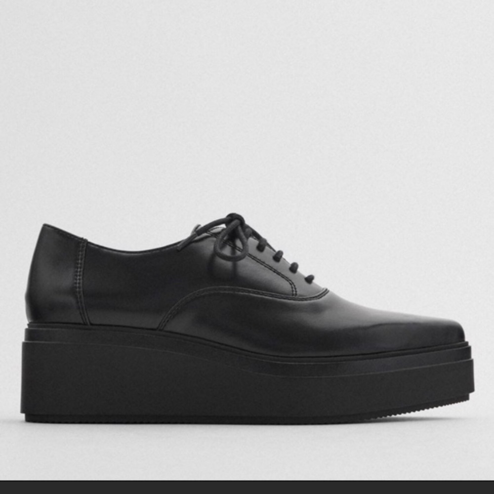 Zara pointed toe platform Oxford shoes size 9 (40)